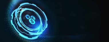 İş, Teknoloji, İnternet ve ağ konsepti. ICO İlk Para Teklifi. 3B illüstrasyon