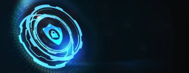 Siber güvenlik veri koruması iş teknolojisi gizlilik kavramı. 3d illüstrasyon