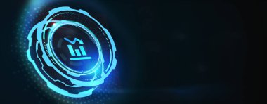 İş, Teknoloji, İnternet ve ağ konsepti. Finansal Grafik. Borsa çizelgesi. Forex Yatırım. 3B illüstrasyon