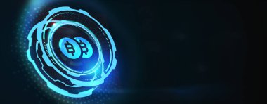 İş, Teknoloji, İnternet ve ağ konsepti. ICO İlk Para Teklifi. 3B illüstrasyon