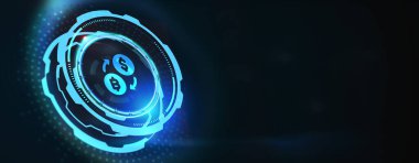 İş, Teknoloji, İnternet ve ağ konsepti. ICO İlk Para Teklifi. 3B illüstrasyon