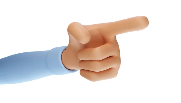 Rendering Hand Showing One Finger Pointing — Stock Photo, Image