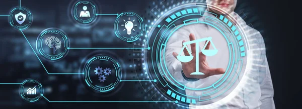 İş, Teknoloji, İnternet ve ağ konsepti. Çalışma Hukuku Avukatı.