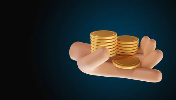 Hand Holding Coin Stack Money Saving Online Payment Payment Concept — Stock Photo, Image