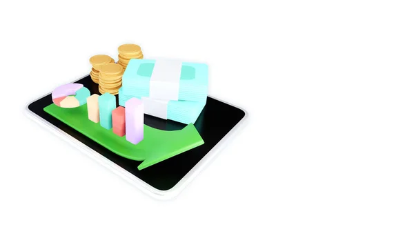 キャッシュバックと返金アイコンの概念 3Dイラスト — ストック写真