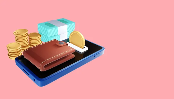 Online Transaktion Smartphone Gesendete Und Empfangene Münzen Und Online Zahlungskonzept — Stockfoto