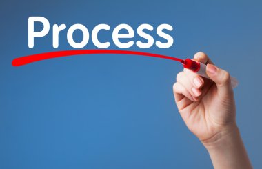 İşlem kırmızı işaret şeffaf silme tahtaya yazma el. Busine