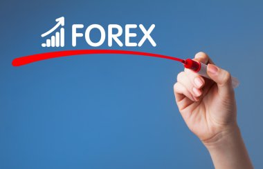 Forex kırmızı işaret şeffaf silme tahtaya yazma el. İş