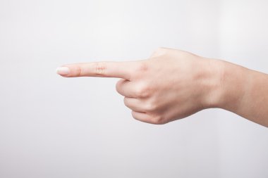 El hareketi beyaz arkaplanda izole edildi