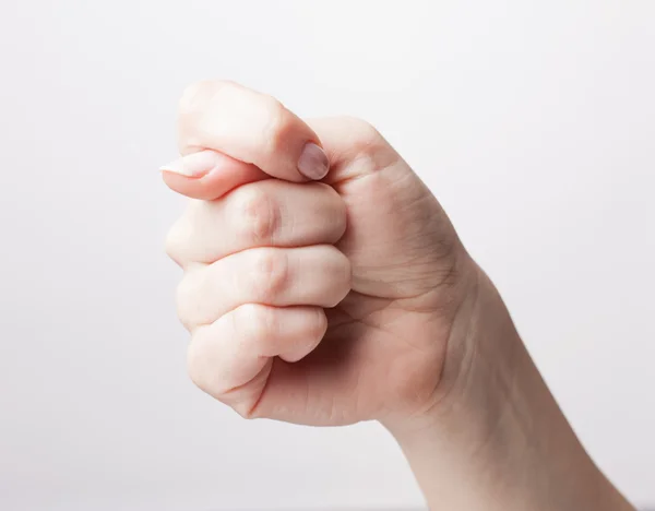 Mão Gesturing isolado no fundo branco — Fotografia de Stock