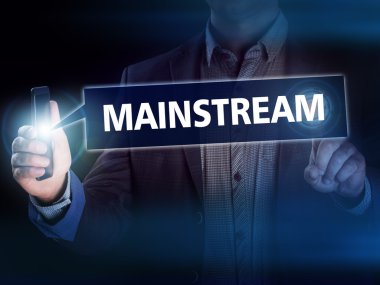 İşadamı düğmesini mainstream sanal ekranlarda basar. Busine