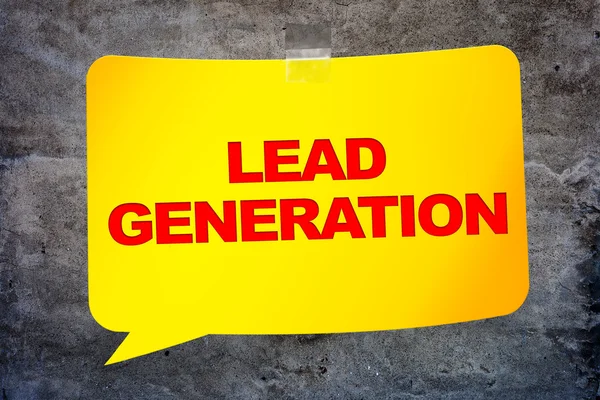 "Lead generation "in the yellow banner textural background. Desi. — Foto Stock