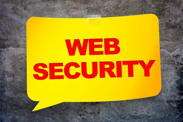 "Seguridad web "en el fondo textural banner amarillo. Diseño —  Fotos de Stock