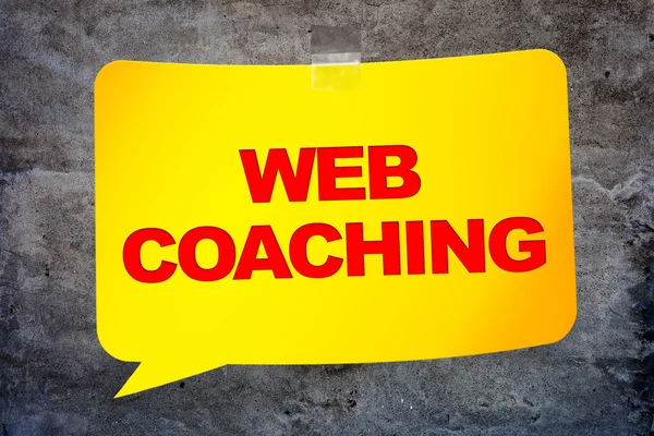 "Web coaching "a sárga banner szöveti háttérben. Design — Stock Fotó