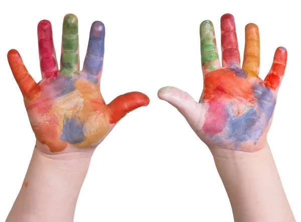 Hände in Farbe lizenzfreie Stockfotos
