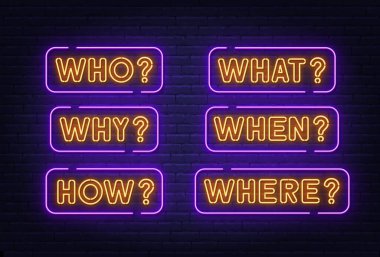 Kim, neden, ne zaman? Duvarda neon işareti var. .