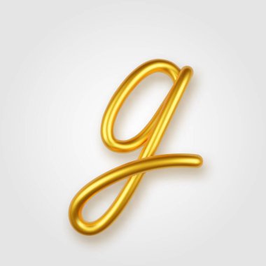 Altından 3d gerçekçi arka planda küçük harf G.