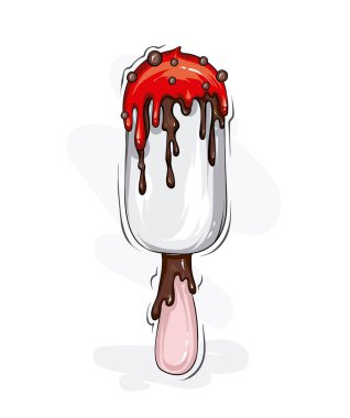 Çubukta güzel bir dondurma. Yiyecek ve tatlılar.