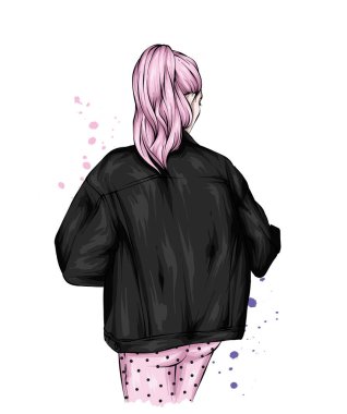 Şık ceketli güzel kız.