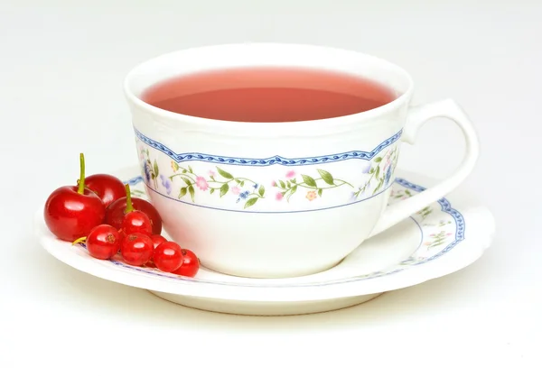 Fruit tea with sour cherries and red currant — Stock Photo, Image