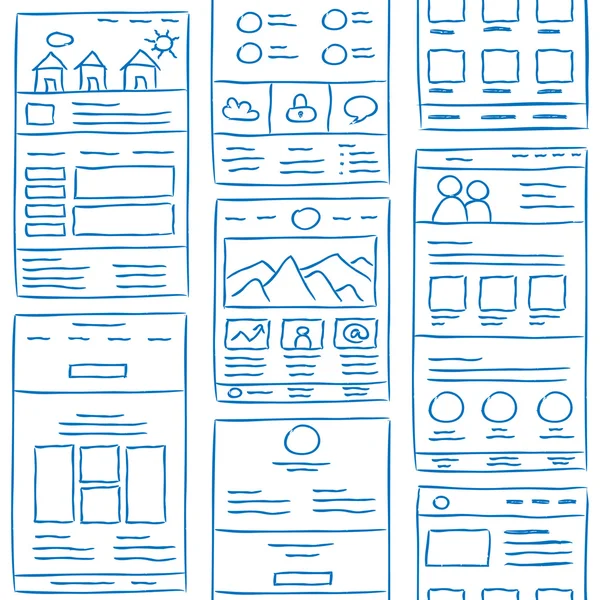 Diseño del sitio web Doodles — Vector de stock