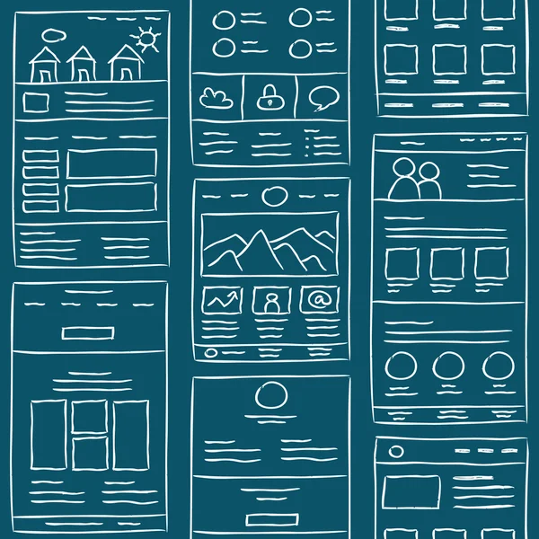 Diseño del sitio web Doodles — Vector de stock