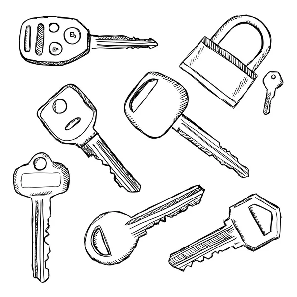 House and car keys doodle — Stock Vector