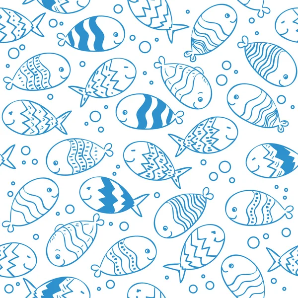 Seamless pattern with fish. Vector illustration. Print. Repeating
