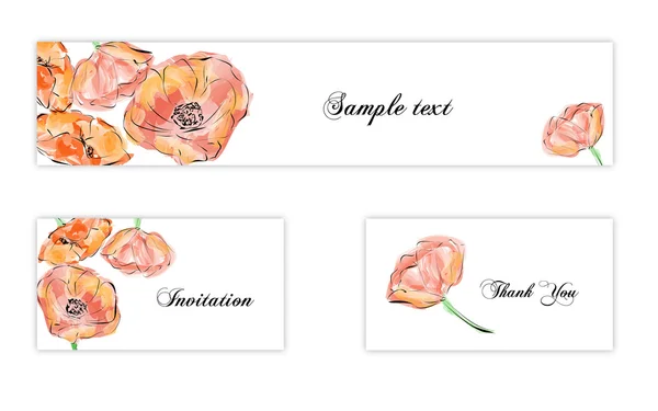 ケシの花のバナー — ストックベクタ