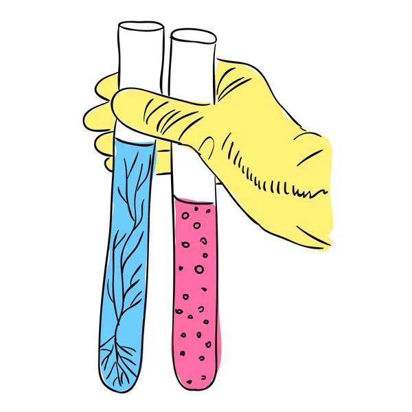 Dna research in test tube — Stock Vector