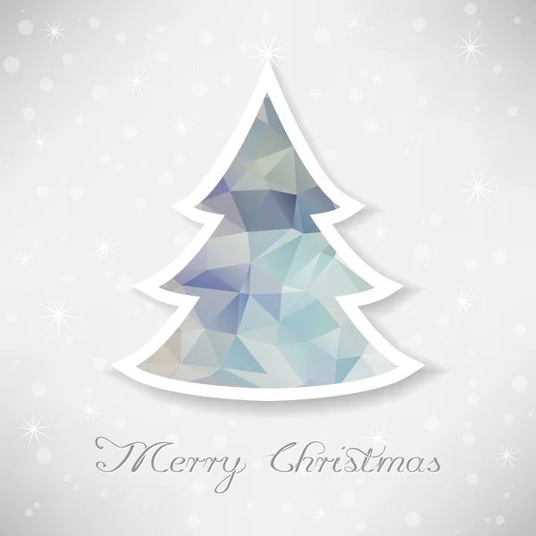 Argent arbre de Noël avec remplissage triangle — Image vectorielle