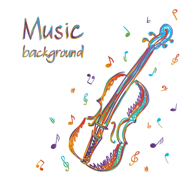 Violin music background with notes — Stock Vector
