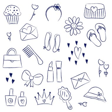 Kız aksesuarları kireçli doodles