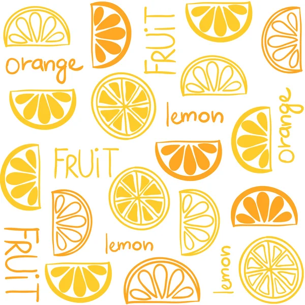 Citrus Meyvesi Kusursuz Desen — Stok Vektör