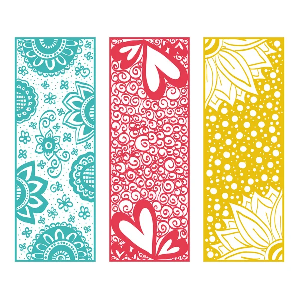 Floral banners zentangle — Stock Vector