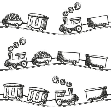 Tren doodle seamless modeli