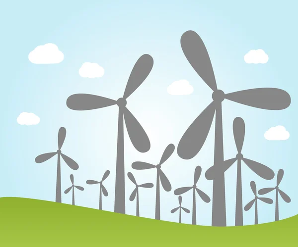 Wind power plants — Stock Vector
