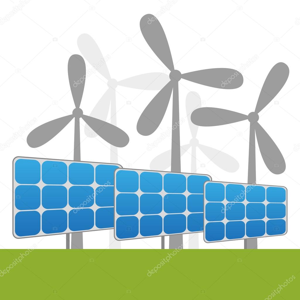 Solar and windmills power plants