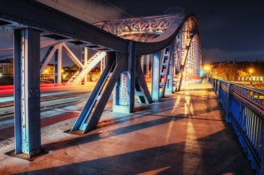 Köprü Vistula Nehri promenade, Krakow, Polonya