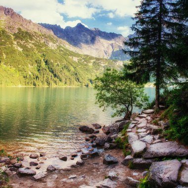 Gün batımında Rocky Dağları. Dolomit Alpler, İtalya 