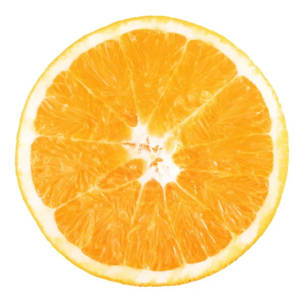 Φέτα φρέσκου πορτοκαλιού που απομονώνεται σε λευκό φόντο — Φωτογραφία Αρχείου