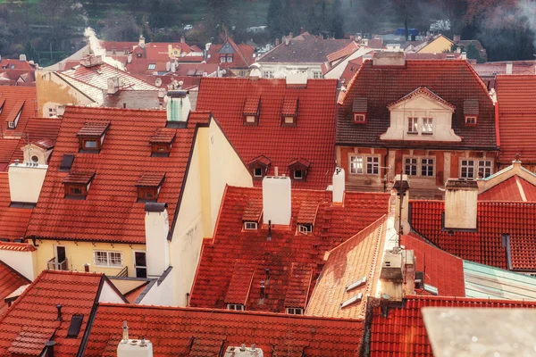 Panorama della città di Praga e del Castello di Praga — Foto Stock