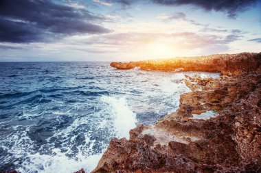 Bahar deniz kıyısında Şehir Trapany Panoraması. Sicilya, İtalya, Europe