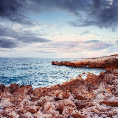 Bahar deniz kıyısında Şehir Trapany Panoraması. Sicilya, İtalya, Europe