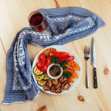 Izgara sebze. Geleneksel mutfağı. Izgara mutfak.