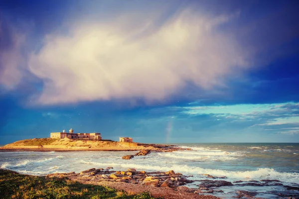 Spring Panorama Sea Coast City Trapany Sicily Italy Europe — Stock Photo, Image