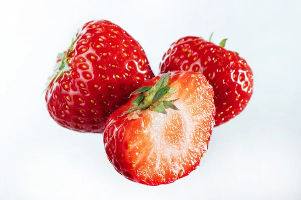 Erdbeeren isoliert über weißem Hintergrund — Stockfoto