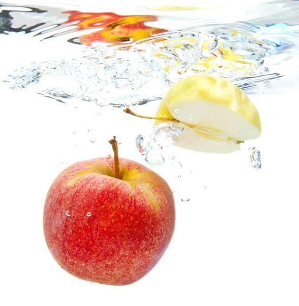 Apple in water — Stock Photo, Image