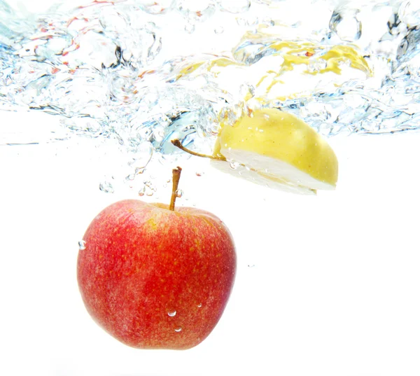 Apple in water — Stock Photo, Image