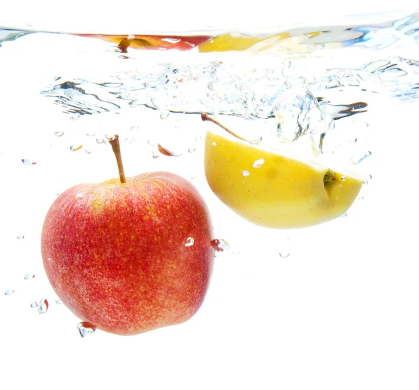 Apple in water — Stock Photo, Image